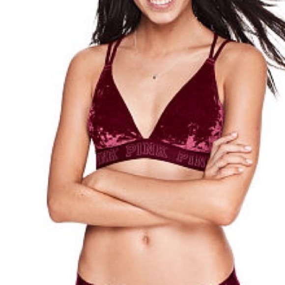 HOST PICK 💕 VS PINK - Velvet Triangle Bralette - Picture 1 of 3
